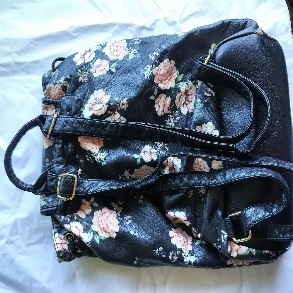 Like Dreams FLORAL BACKPACK FAUX LEATHER Buttery Soft & Light Weight